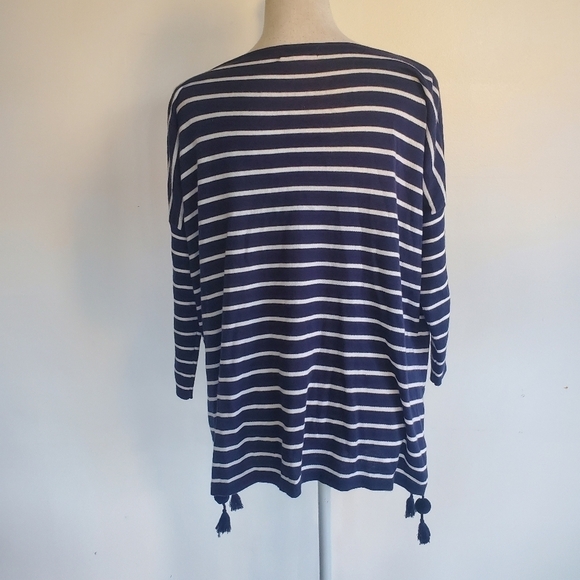 Lilly Pulitzer "Elba" Navy Striped Coolmax Sweater - Picture 5 of 8